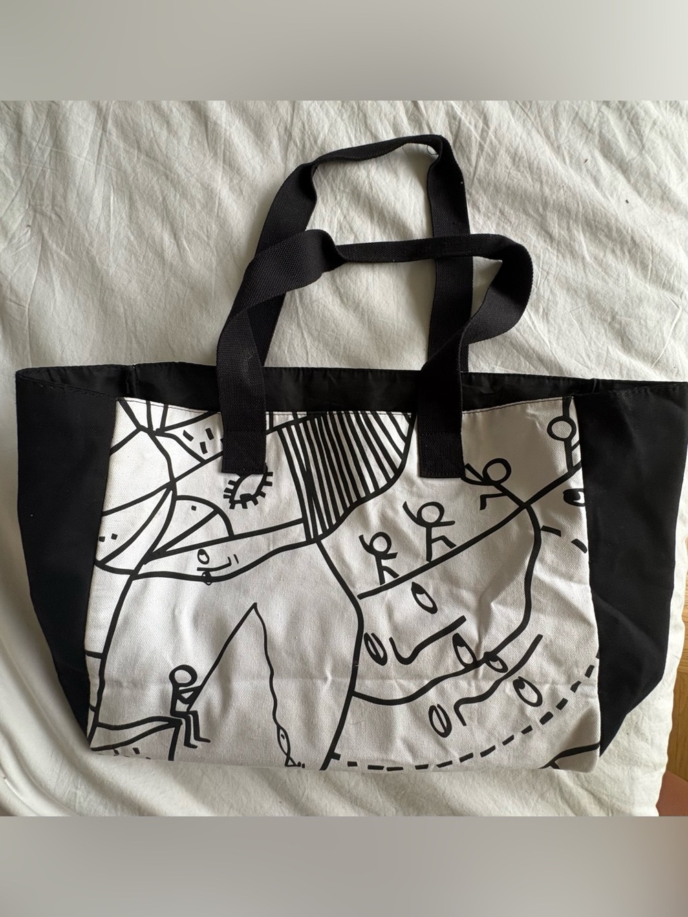 Shantell Martin Rare Limited Edition Canvas Tote Bag Black & White Faces - Picture 5 of 8